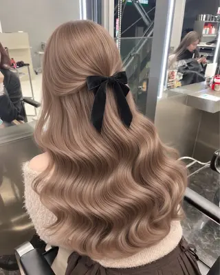 ロング カラー ヘアアレンジ ハイトーン特化💍 NØRN💍韓国のヘアスタイル
