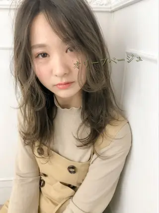 セミロング カラー 顔周りレイヤー/新宿 /モテ艶カラー/航介のヘアスタイル