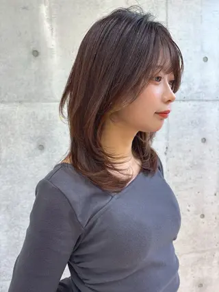ミディアム 福岡縮毛矯正✨️ ストレート 向井和輝のヘアスタイル