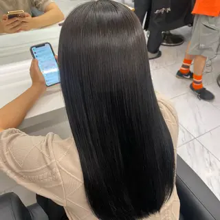 ロング カラー パーマ ヘアアレンジ メンズ キッズ ネイル マツエク・マツパ アイブロウ 韓国系🇰🇷🩶 艶暗髪/MEIのヘアスタイル