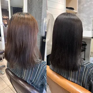 ミディアム カラー パーマ ヘアアレンジ インナー×縮毛矯正 ピンクカラー澤井里菜のヘアスタイル