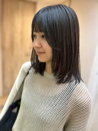ミディアム 顔まわり🤍小顔 カット🤍みさきのヘアスタイル