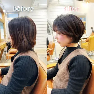 ショート カラー 👑銀座ショート/ 絶壁補正/金子涼👑のヘアスタイル