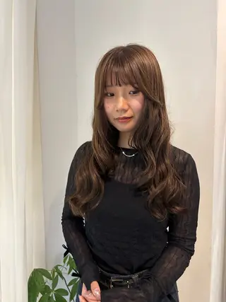 ロング ひいろ パーマ/カットモデルのヘアスタイル