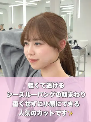 ロング カラー 韓国ヘア/レイヤー/ 顔まわり足立遥奈のヘアスタイル