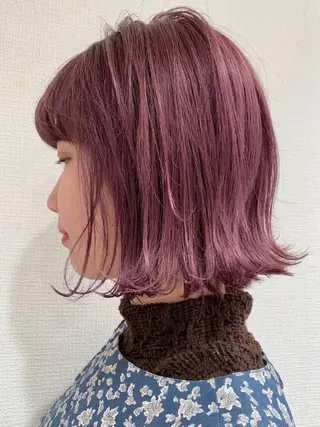 ミディアム カラー 透明感カラー✂︎ /縮毛矯正/YUKAのヘアスタイル