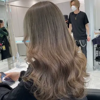 ロング カラー ヘアアレンジ 🫧モテる💗ダメー ジレスハイトーン🫧のヘアスタイル