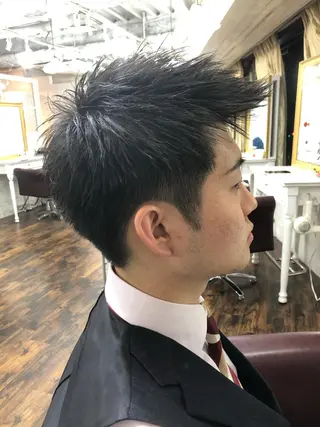 ショート メンズ 白髪ぼかし大人メンズ 根本零のヘアスタイル