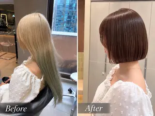 ミディアム 💖ボブ/縮毛矯正/ レイヤー/みそら💖のヘアスタイル