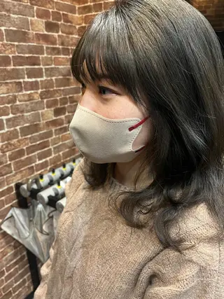 ミディアム カラー パーマ ヘアアレンジ メンズ キッズ ネイル マツエク・マツパ アイブロウ 久木原 ゆりのヘアスタイル