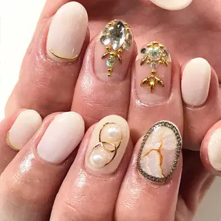 ネイル 渋谷／チップ長さ出し 👑アプレgel-xのネイルデザイン