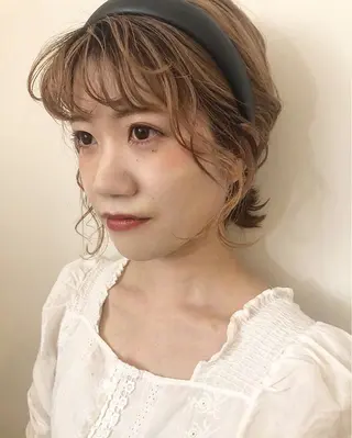 ミディアム カラー ヘアアレンジ 髪質改善/レイヤー/ お顔まわり/Ami.のヘアスタイル