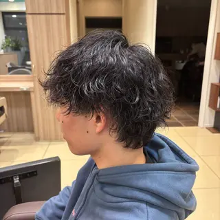 ミディアム パーマ メンズ 🐠寒色系×パーマ 櫻井　麿偉🐏のヘアスタイル