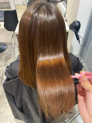 セミロング ヘアアレンジ 新宿⌇韓国風ヘア ⌇透明感カラーのヘアスタイル