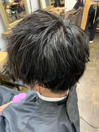 ショート カラー メンズ メンズパーマ メンズ特化ryoのヘアスタイル