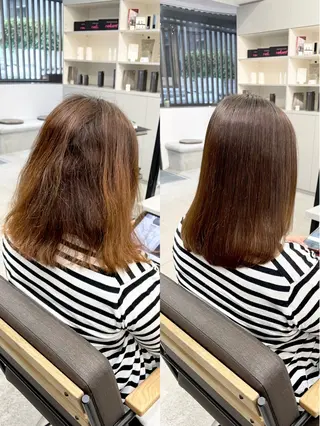 ミディアム カラー パーマ 生艶髪&レイヤー🔔 渋谷お薦めNo.1✨のヘアスタイル