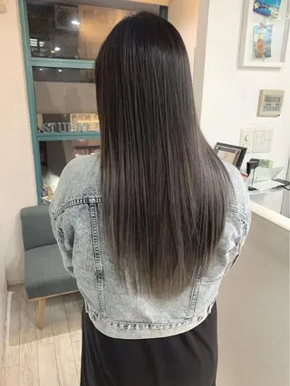 ロング カラー 京都大人女性ショート 徒歩1分/秋山のヘアスタイル