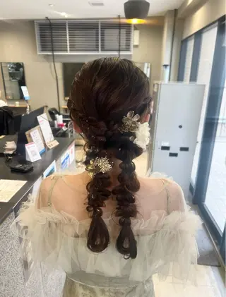 ヘアアレンジ さわ/博多/ ベージュ/ハイトーンのヘアスタイル