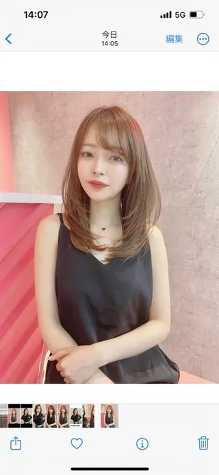 セミロング カラー パーマ 仙台Ｉ韓国レイヤー Ｉ髪質改善Ｉ伊藤拓海のヘアスタイル