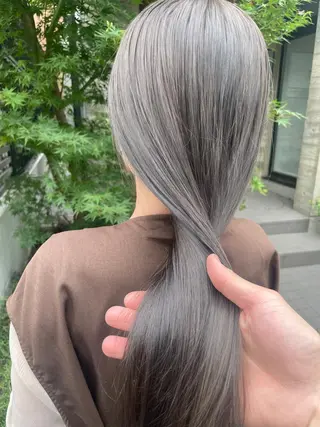 ロング カラー 顔周りカット 【オノザワリョウ】のヘアスタイル
