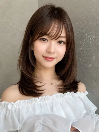 セミロング 🦋韓国風レイヤー/ 艶髪矯正🦋凛太郎のヘアスタイル