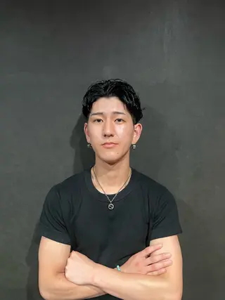 ミディアム パーマ メンズ Les Mainsのヘアスタイル