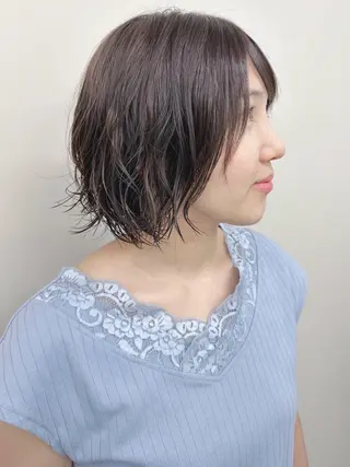 ショート ボブ/ゆるふわ ボブパーマ/とういのヘアスタイル