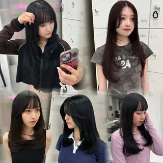 ロング カラー 抜け感レイヤー︴ ニュアンスカラーのヘアスタイル