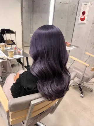 セミロング ✩*Ayane*✩ うる艶カラー🫐のヘアスタイル