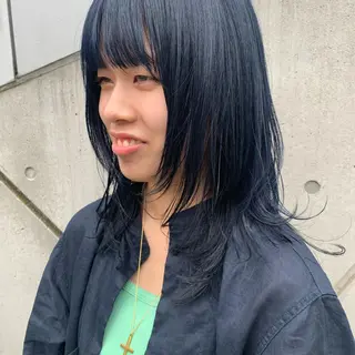 ミディアム ウルフ、レイヤー 、メンズカットSHOのヘアスタイル