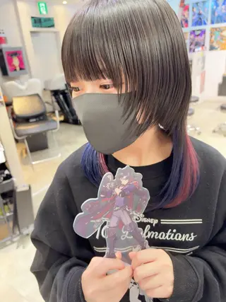 ショート カラー ウルフカット 渋谷の人のヘアスタイル