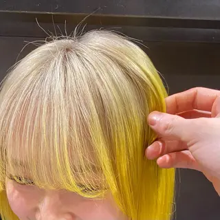 ミディアム カラー 🤍ハイトーン/デザ インカラーまりん🤍のヘアスタイル