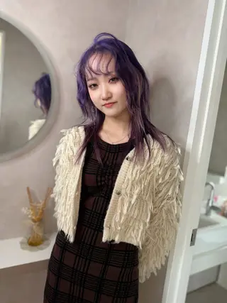 セミロング カラー ダメージレスブリーチ HIROSHIのヘアスタイル