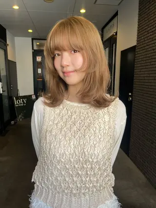 ミディアム カラー 🤍ボブ/顔周り カット/🤍honoのヘアスタイル