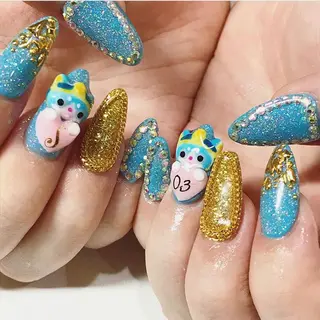 ネイル 渋谷／チップ長さ出し 👑アプレgel-xのネイルデザイン