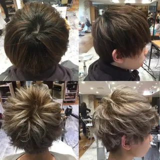 ショート ミディアム カラー パーマ メンズ Soleria 田中慎一のヘアスタイル