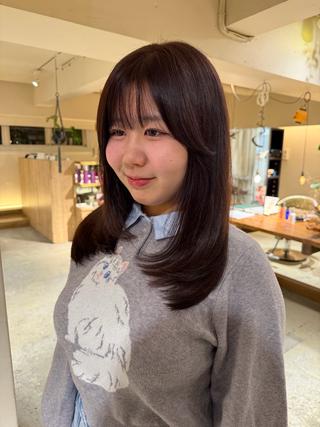 セミロング カラー 透明感カラー🫧/ 髪質改善のヘアスタイル