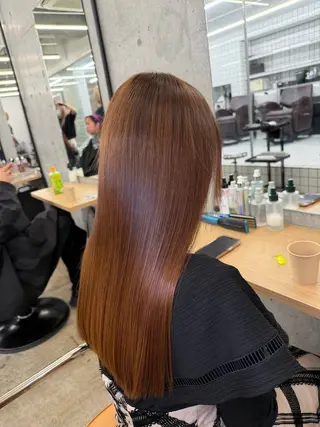ロング 縮毛矯正×髪質改善× 艶髪カラー 吉原和磨のヘアスタイル