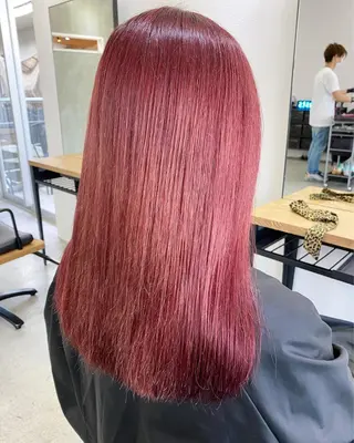 セミロング カラー ヘアアレンジ ブリーチダブルカラー 元町三宮/三ノ宮のヘアスタイル