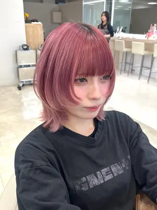 ミディアム カラー 暖色/ブリーチカラー 🎀 M i k uのヘアスタイル