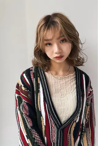 ミディアム 絶対垢抜ける メンズパーマ臼井優人のヘアスタイル