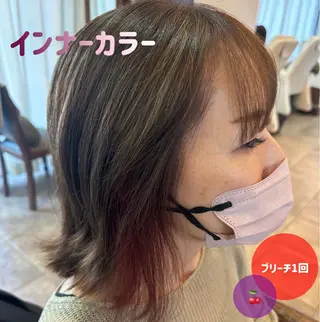 カラー 🍊暖色/ボブ chihiro🌼ོのヘアスタイル