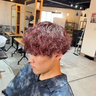ショート カラー パーマ メンズ ツイスパ特化 石川 歳也のヘアスタイル