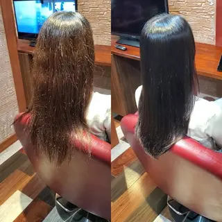 セミロング カラー 髪質改善 常世田のヘアスタイル