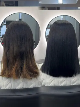 セミロング カラー ヘアアレンジ 新宿 /髪質改善/ レイヤー/ヒュウガのヘアスタイル