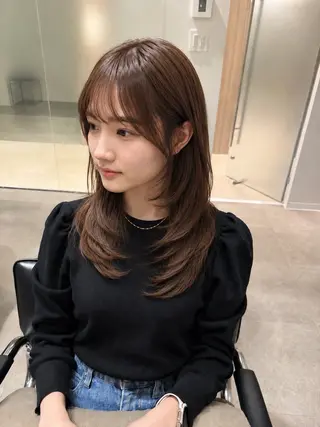セミロング カラー ヘアアレンジ 池袋髪質改善縮毛矯正 ×レイヤー専門のヘアスタイル
