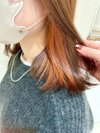 ミディアム カラー 竹内 優来のヘアスタイル