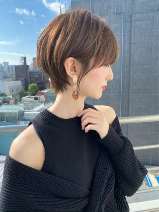 ショート カラー 木元 瑛✂︎ボブのヘアスタイル