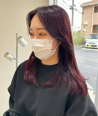 セミロング カラー mir MIYUのヘアスタイル