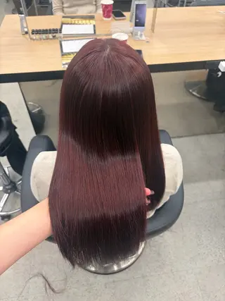 ロング カラー 💗愛され暖色💗 ピンク/レッド💗のヘアスタイル